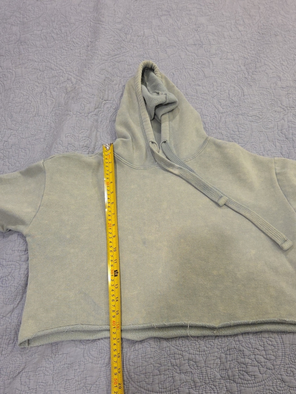 And Now This Cropped Light Sage Green Pullover Hoodie - Women Size XS! - Picture 7 of 7